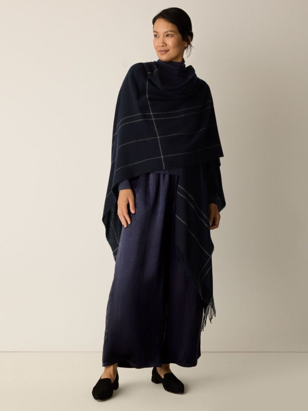 NWT Eileen Fisher Grid Wrap Serape Size One Size